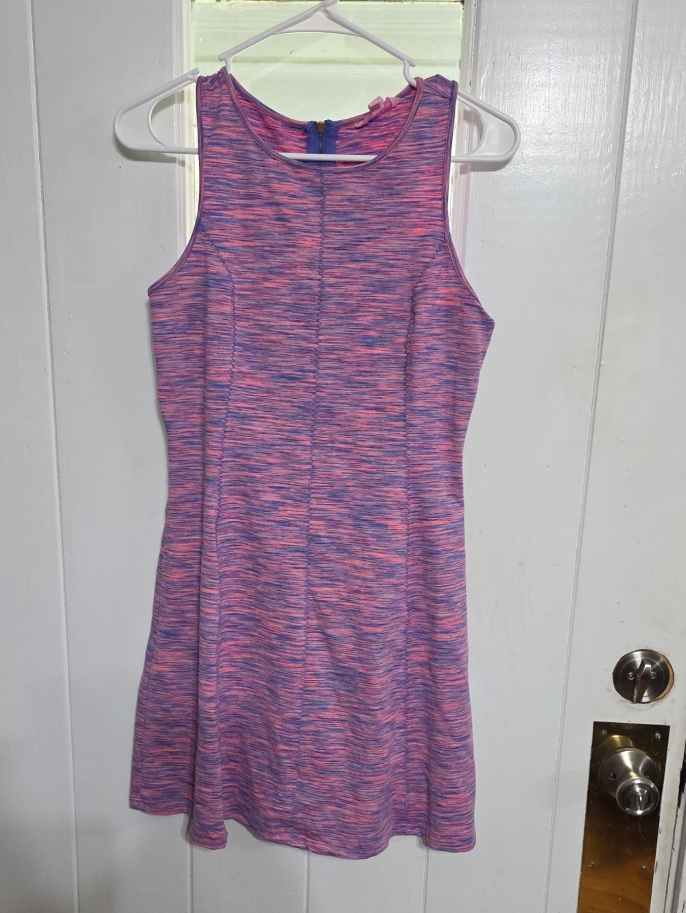 Lilly Pulitzer Cove Fit And Flare Women's Dress Pink/Blue Zips Stretchy Sz S EUC